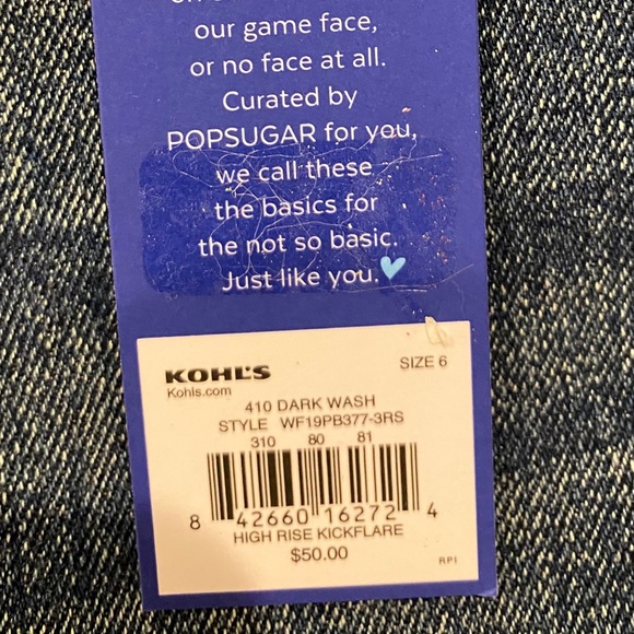 NWT POPSUGAR Kick Flare Jeans w/ Raw Bottom Hem - Picture 16 of 16